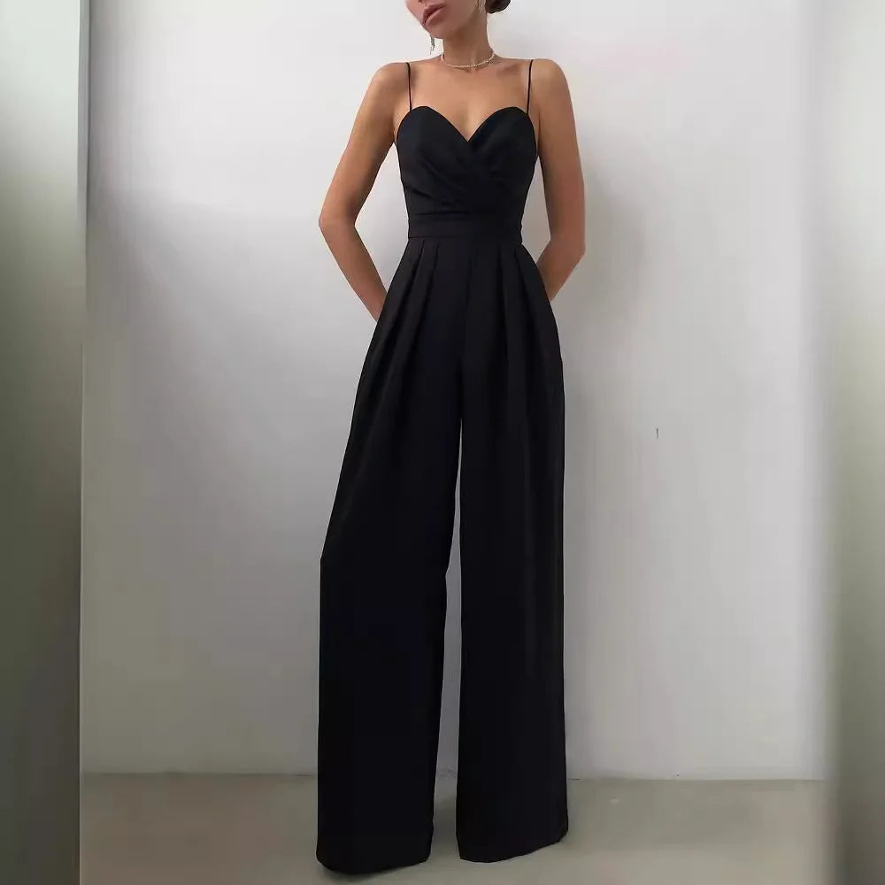 Jumpsuit Suspender Waist Straight Mopping Floor Minimalist Spring and Summer New Jumpsuit Women
