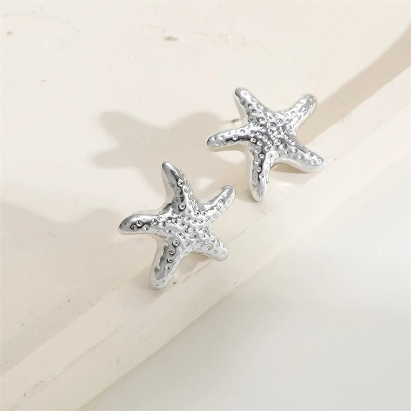 Vintage Metal Shell Stud Earrings for Women Trendy Accessories Personalization Jewelry Earrings Daily Wear Creative Jewelry Gift