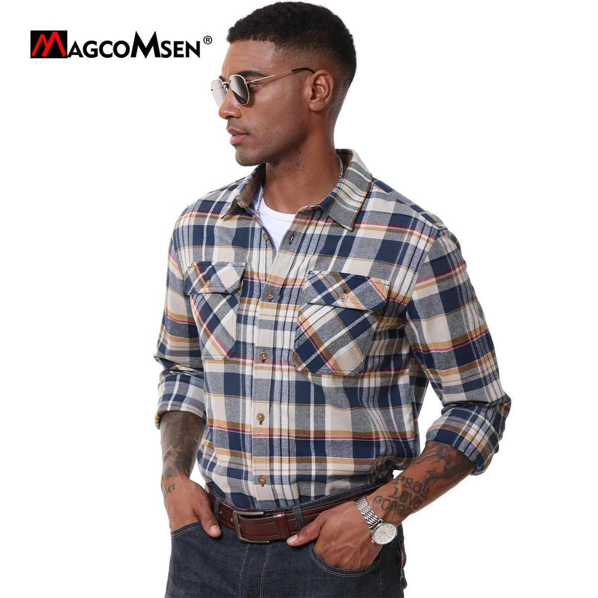 MAGCOMSEN Men’s Flannel Shirt
