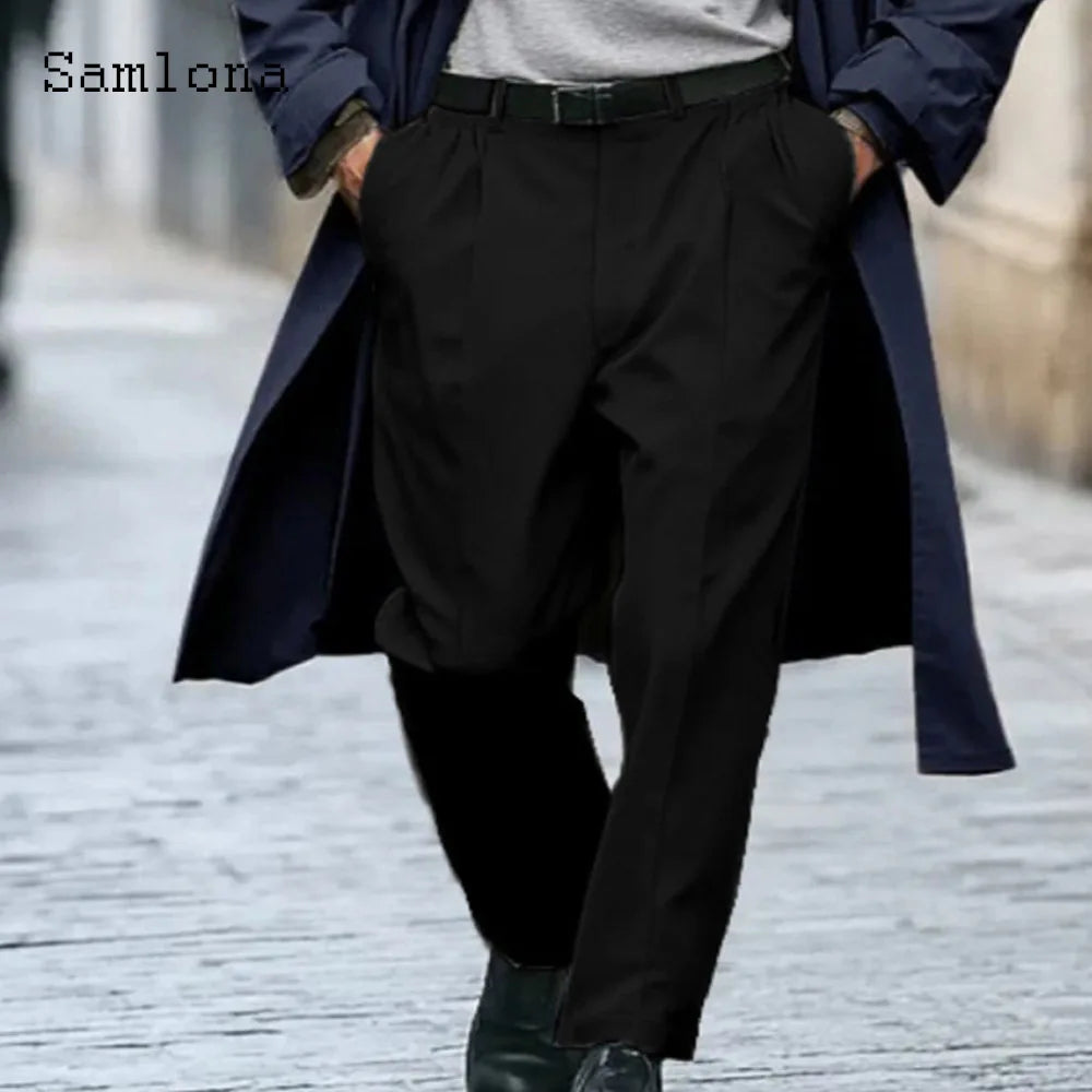 Solid White Formal Suit Pants