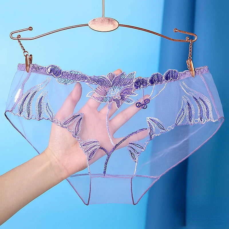 Ultra‑Thin Low‑Waist Embroidered Panties