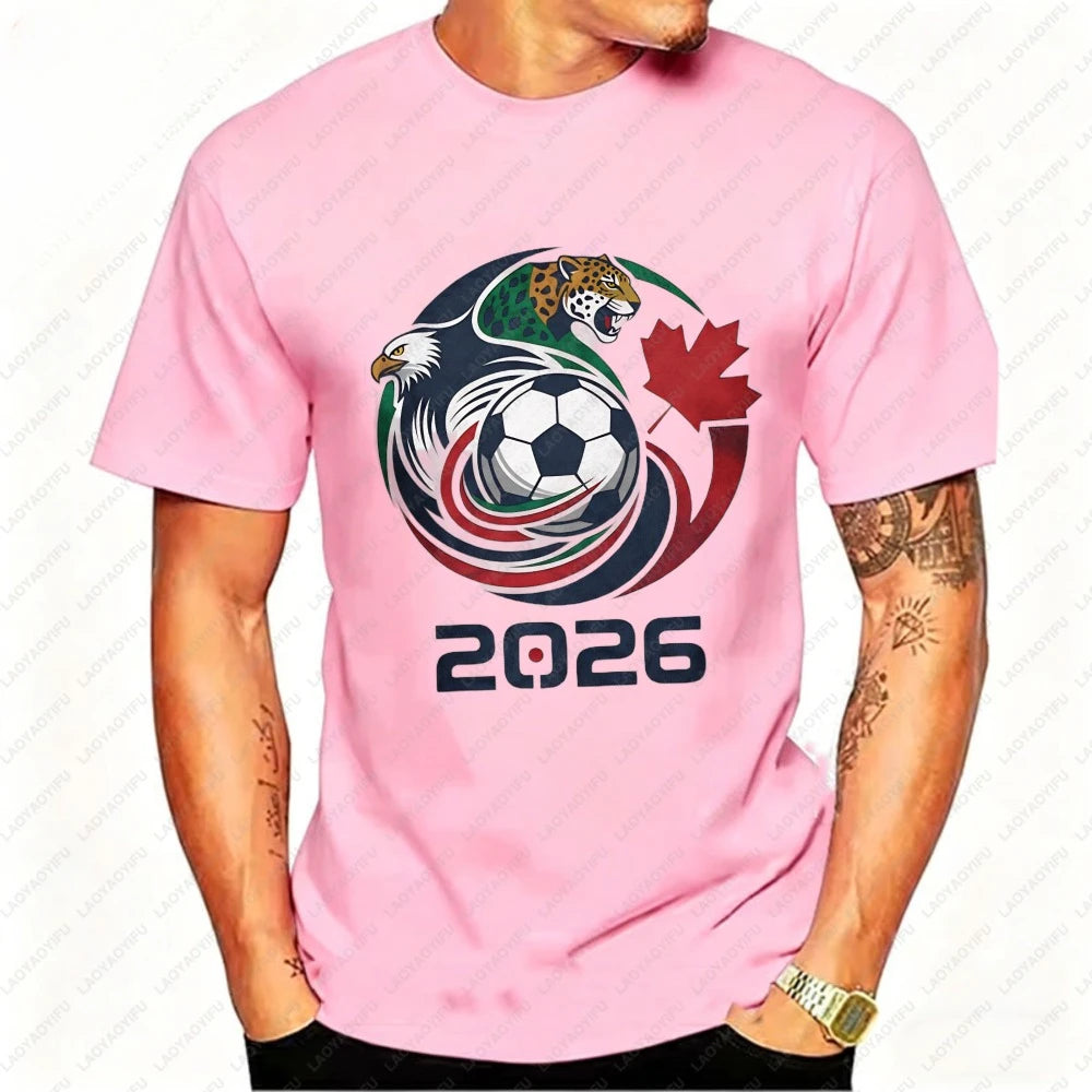 2026 Men’s Casual Soccer Print Oversized T‑Shirt — Minimalist Football Graphic Streetwear Tee