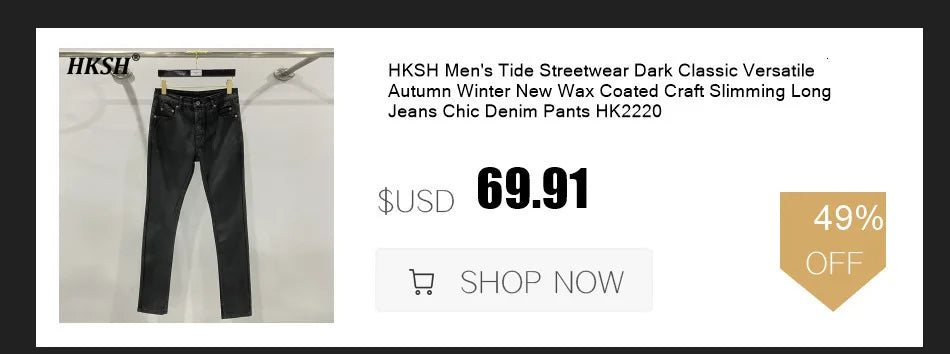 HKSH Spring Summer New Men's Tide Streetwear Cotton Solid Color Loose RO Style Short Sleeves Large Tees Chic Dark T-shirt HK2008