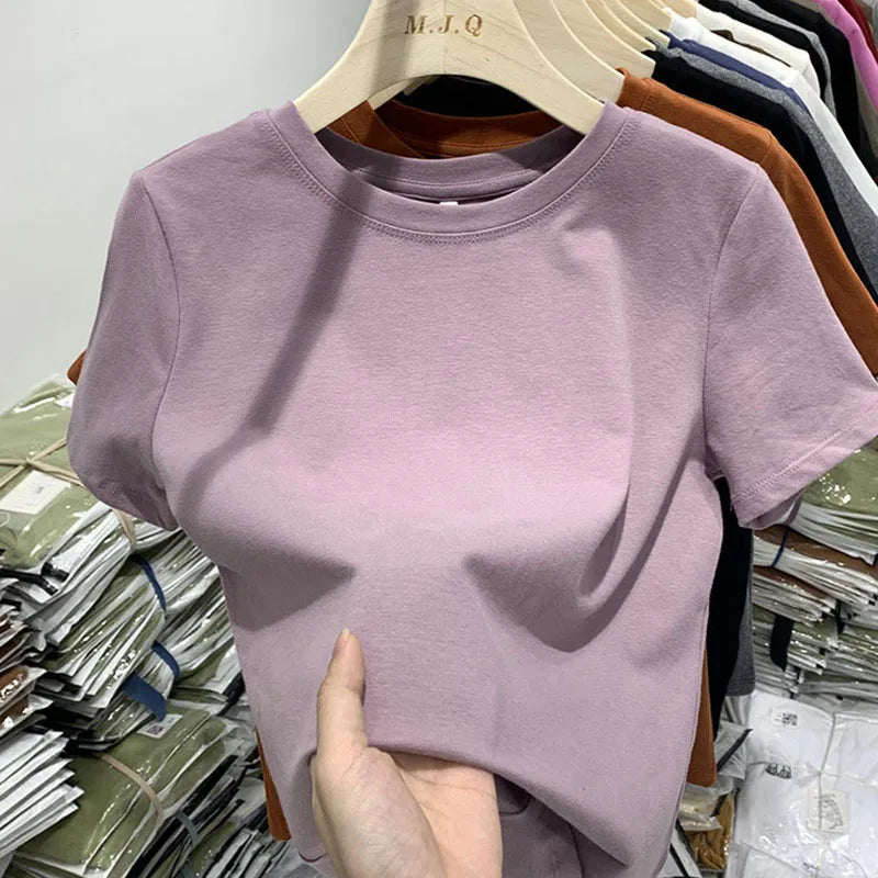 Women’s Y2K Short‑Sleeve T‑Shirt – Trendy Spring Tee for Girls & Women