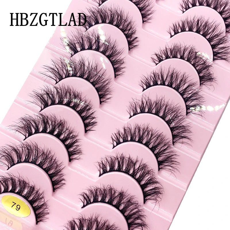 HBZGTLAD New 10 Pairs Natural False Eyelashes Fake Lashes Long Makeup 3d Mink Lashes Extension Eyelash Mink Eyelashes for Beauty