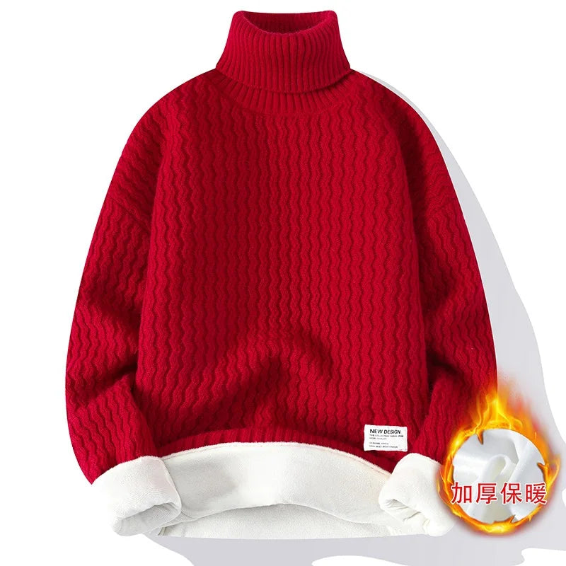 Men’s Winter Fleece Turtleneck Sweater