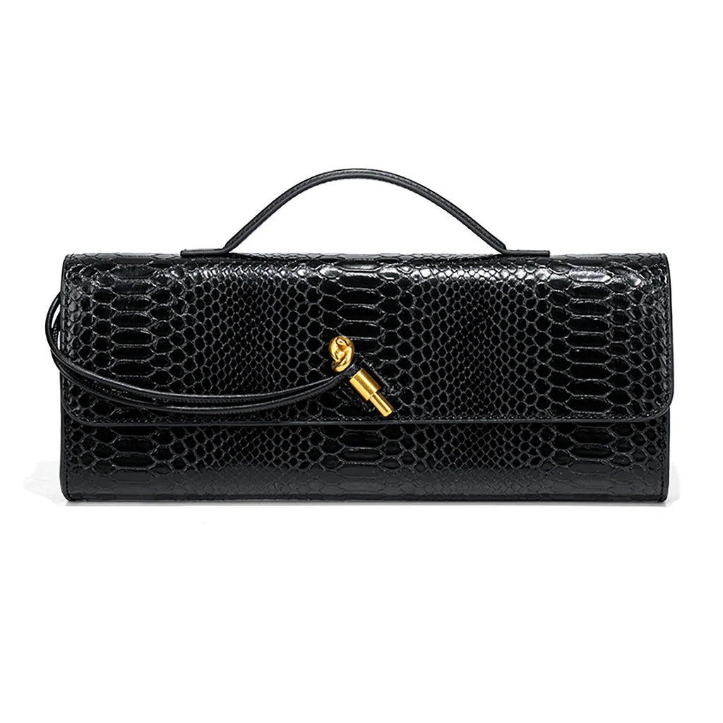 Burgundy bag cherry red envelope wine red envelope upscale new handbag European and American fashion crocodile flip hand organ b
