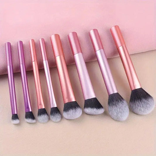 8pcs Pro Makeup Brush Set – Soft Premium Synthetic Hair, Cruelty‑Free & Easy‑Clean Beauty Essentials