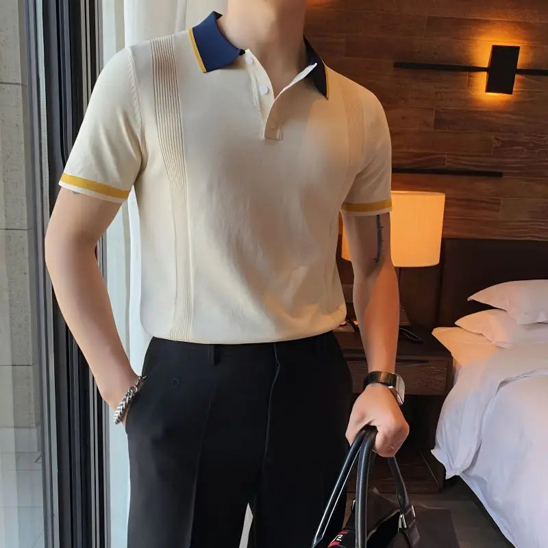 Korean Trendy Knit Polo Shirt