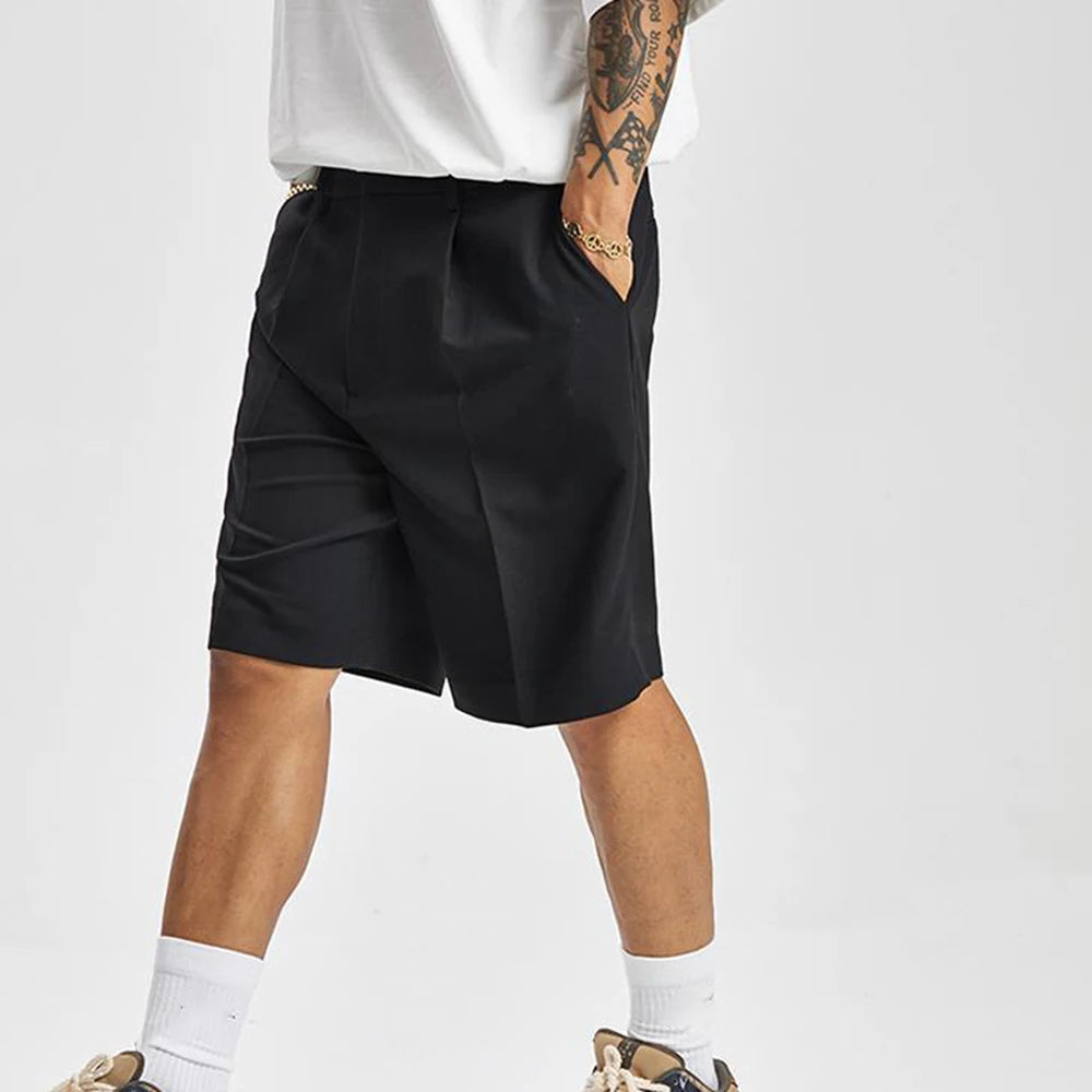 Straight‑Fit Suit Shorts
