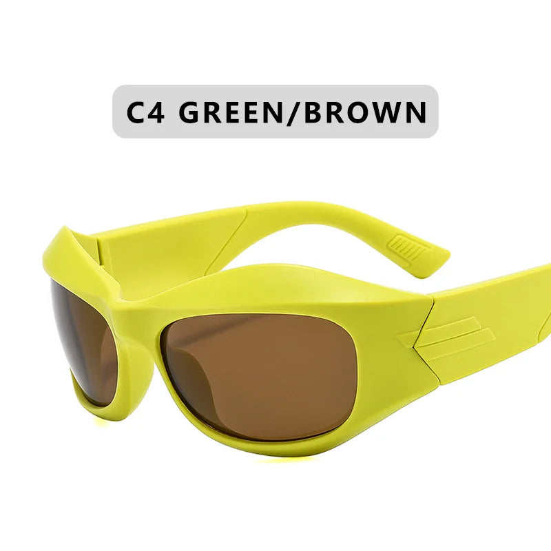 Trend Steampunk Sunglasses Women Men Fashion Sun Glasses Punk Female Y2K Mirror Goggle Shades Eyeglasses UV400