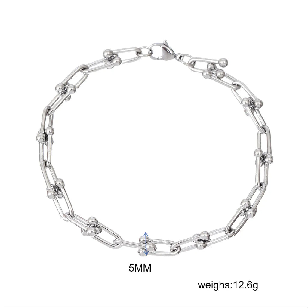 Fashion Charm U-Shaped Bracelet For Women Men Stainless Steel 18K Gold Plated Chain Unisex Jewelry Gift daily wear