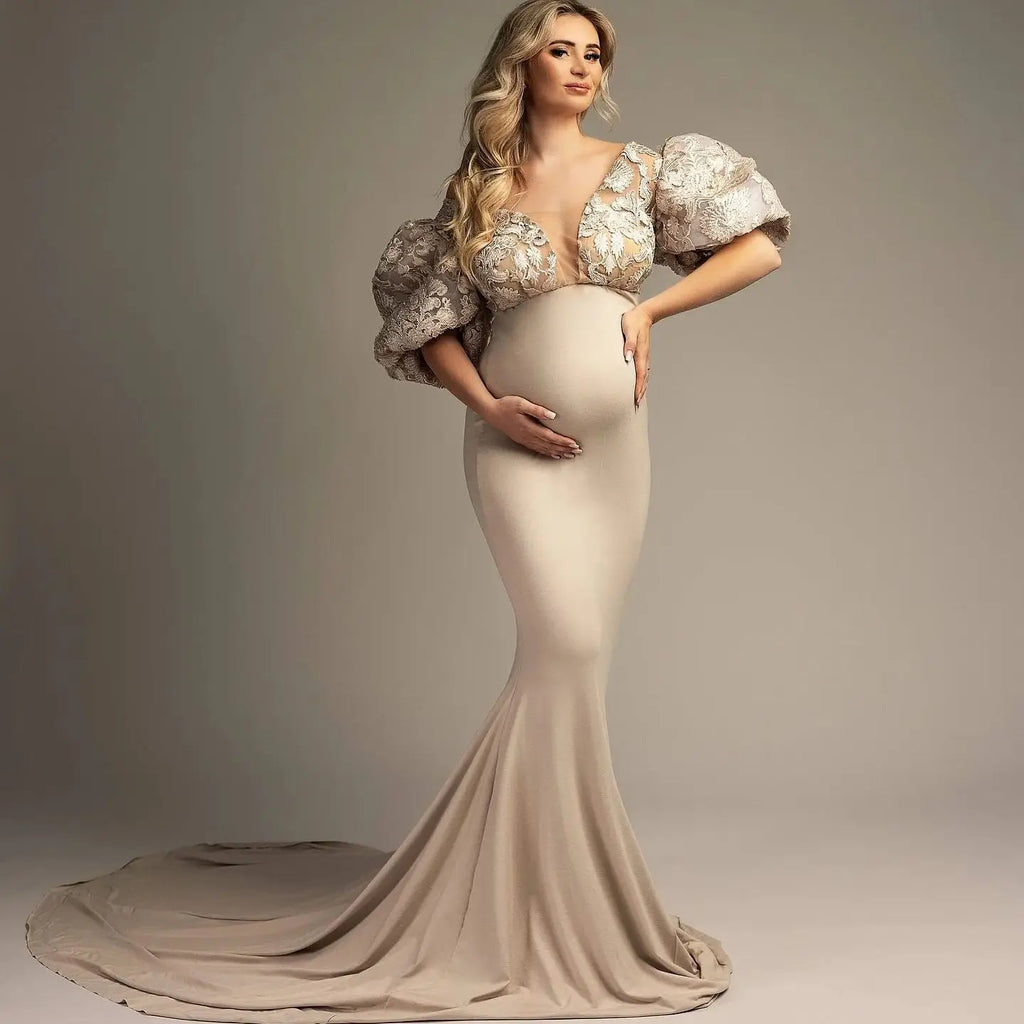 Elegant Maternity Prom & Baby‑Shower Gown