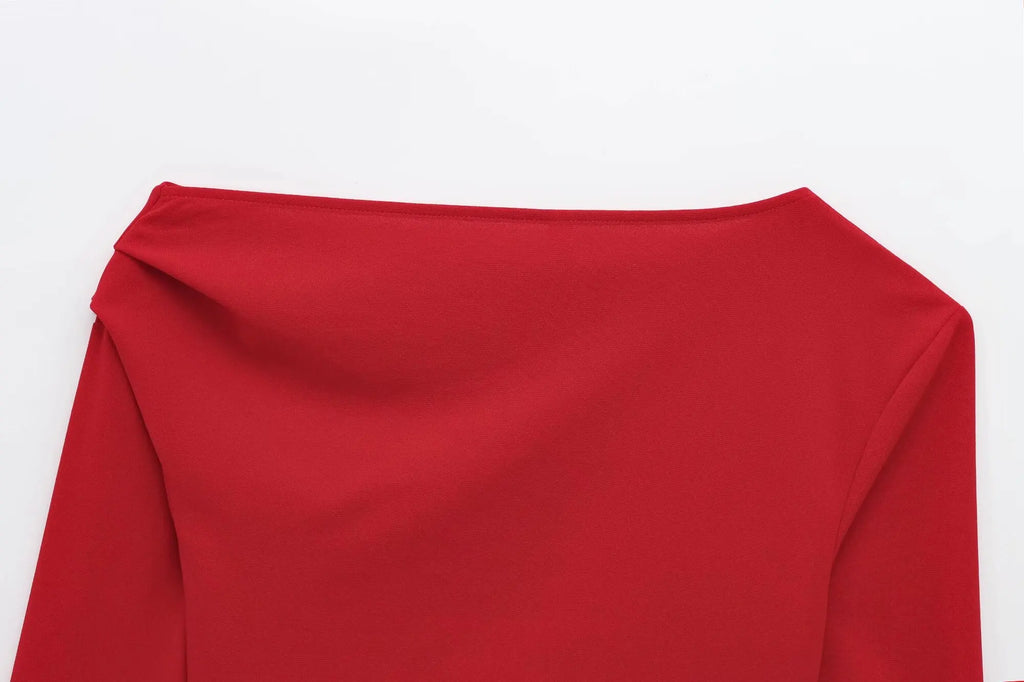 Women’s One‑Shoulder Asymmetrical Long‑Sleeve Y2K Top – HXAO Off‑Shoulder Summer T‑Shirt
