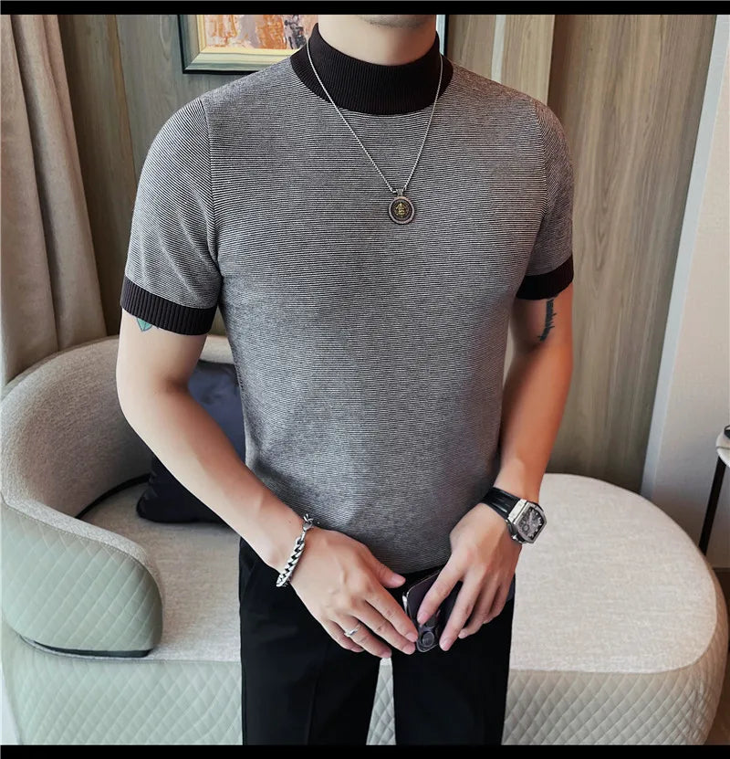 Men’s Turtleneck Short‑Sleeve Sweater