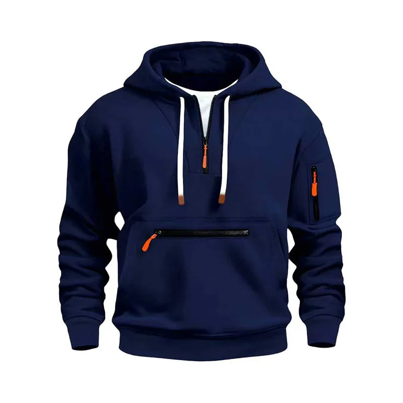 Multi‑Pocket Arm‑Zipper Hoodie