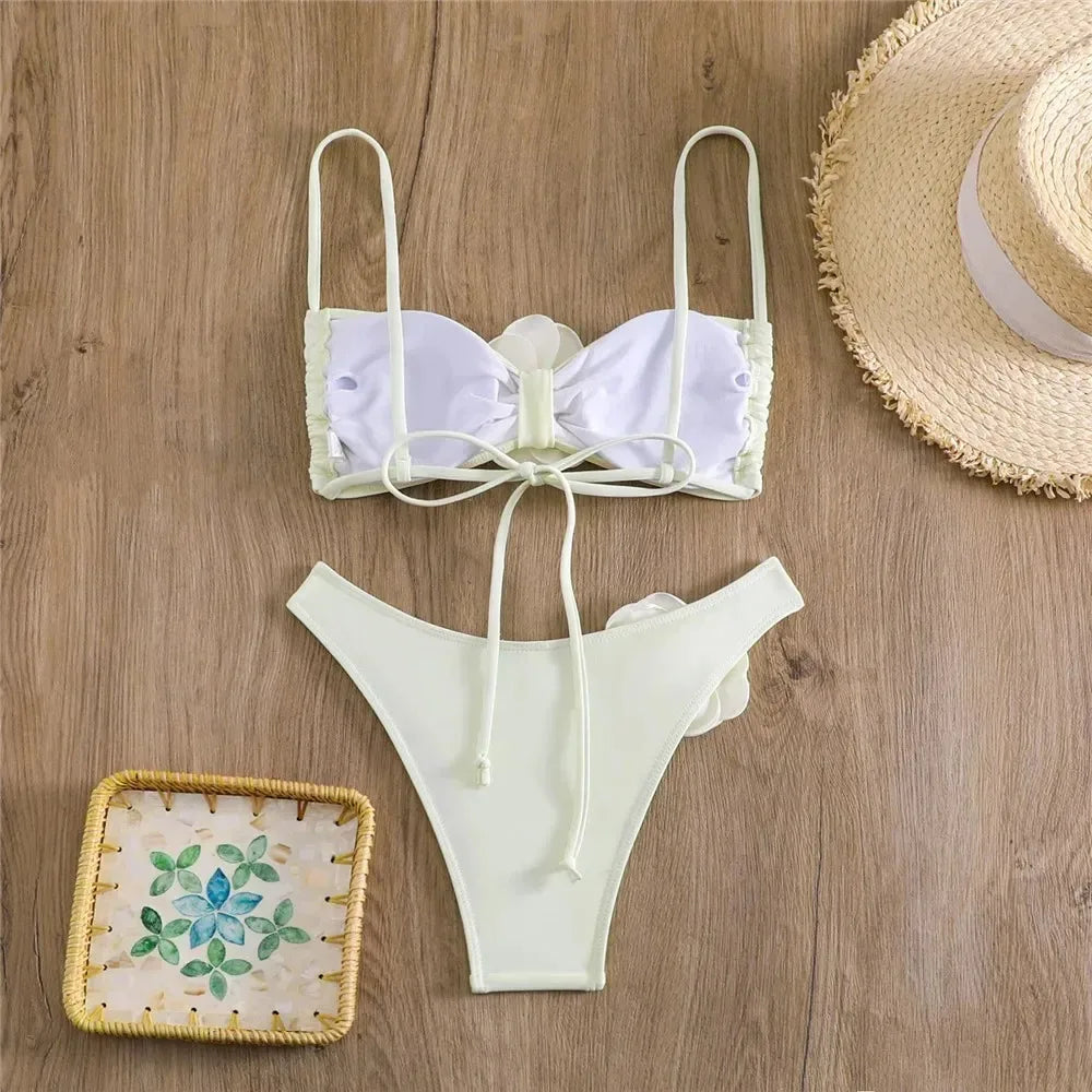 Rose Flower Brazilian Bikini