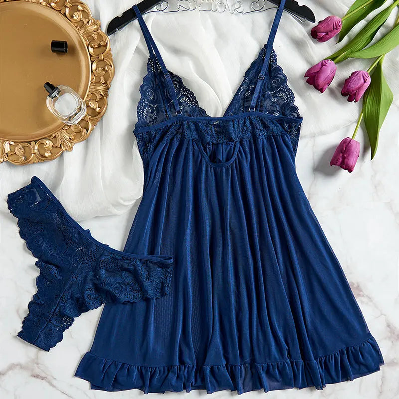 Tulle Lace V‑Neck Night Dress
