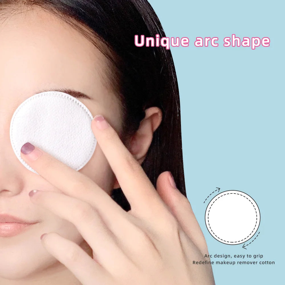 100pcs Soft & Breathable Makeup Remover Pads – Double‑Sided Textured Cotton Rounds for Daily Cleansing