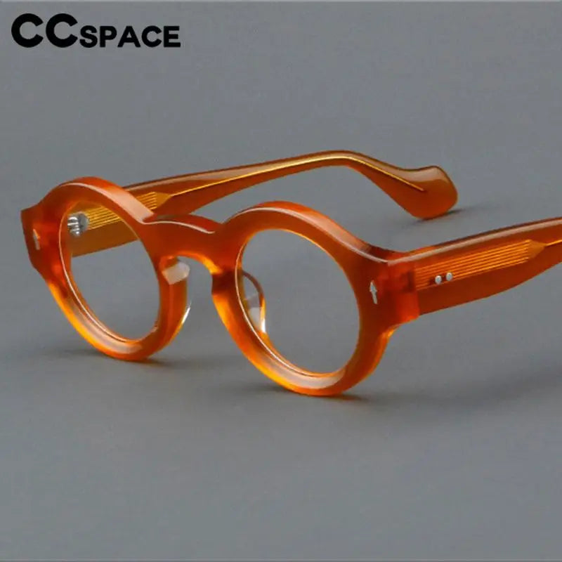57359 Vintage Thick Acetate Spectacles Frames Trend Rivet Optical Glasses Men Women Round Prescription Eyeglass