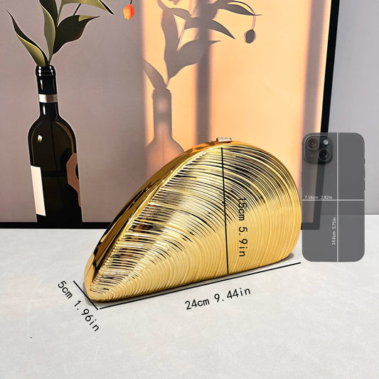 Golden Evening bag Purses and handbag luxury Designer shoulder bags funny shape Party Wedding Acrylic Shiny Clutch purse