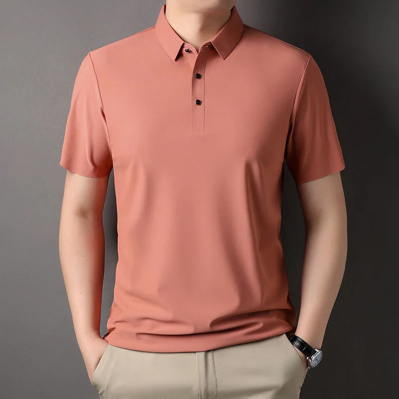 Ice Silk Short‑Sleeve Polo Shirt
