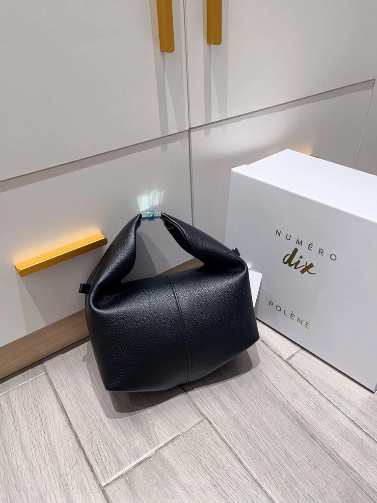 2025 new cowhide bento bag light luxury women's bag small luxury lychee grain hand-held crossbody bag