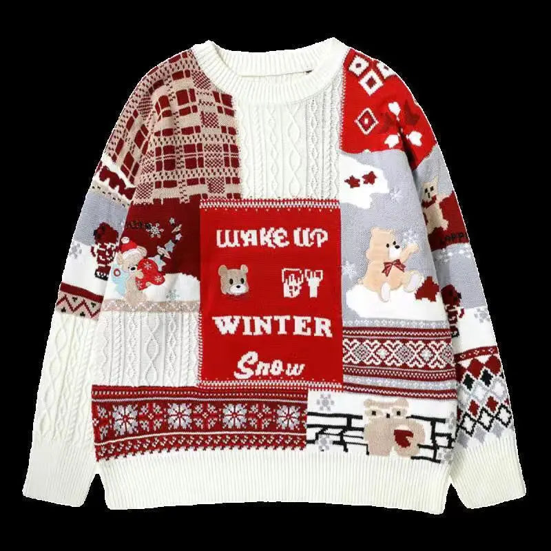 Men’s Japanese Retro Twist Christmas Sweater