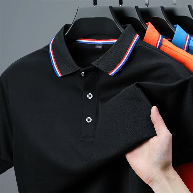 2025 Men’s Solid‑Color Polo Shirt – Summer Casual Short‑Sleeve Fashion Top | Comfortable & Versatile