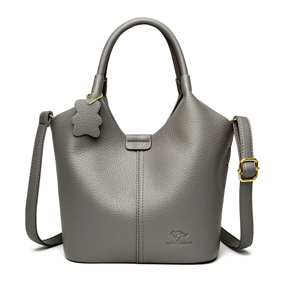 Soft Leather Handbags for Women Vintage Shoulder Bag Luxury Designer Ladies Large Capacity Bags Sac A Main