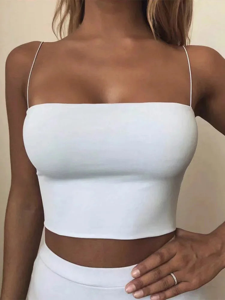 Women’s 2024 Summer Crop Top – Elastic Cotton Sleeveless Camis, Sexy Short Tank Top for Casual Wear