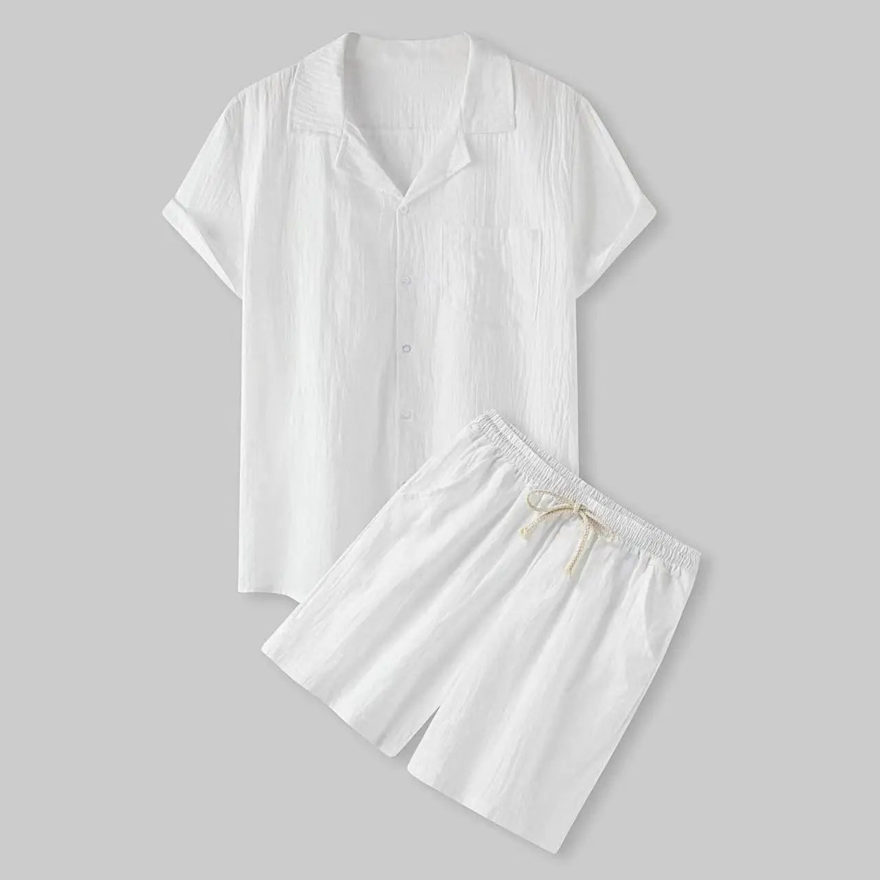Lapel Short‑Sleeve Shirt & Shorts