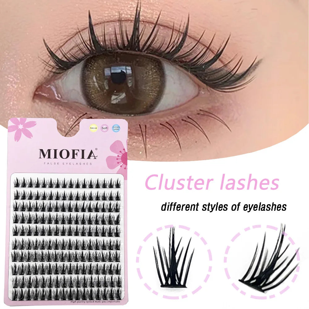 20D L‑Type Cluster Eyelash Extensions – 3D Natural Russian Volume Fans (60 Bundles per Box)