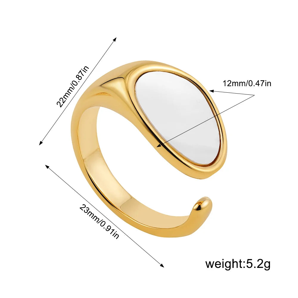 Vintage Stainless Steel Rings for Women Punk Chunky Irregular Smooth Adjustable Open Ring Jewelry Weddings Gifts