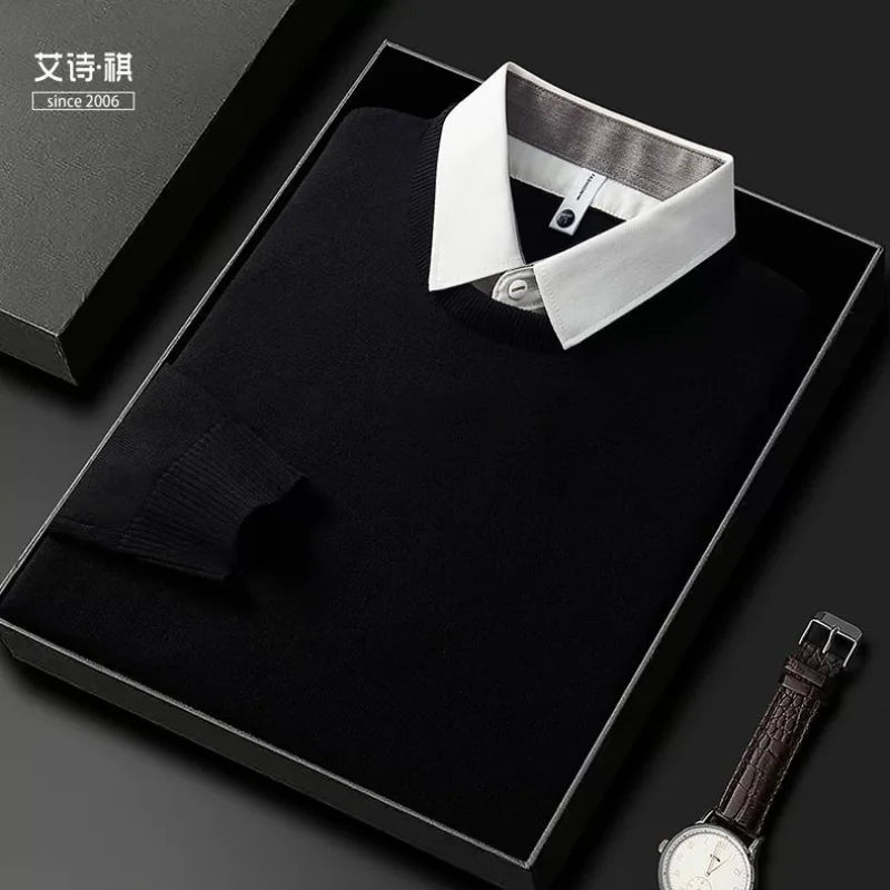 Men’s Autumn Winter Round‑Neck Sweater