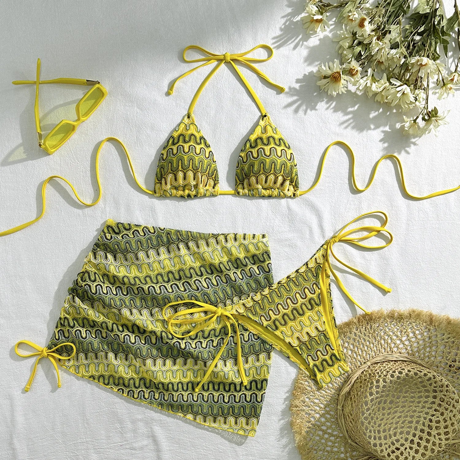 Three‑Piece Brazilian Bikini Set