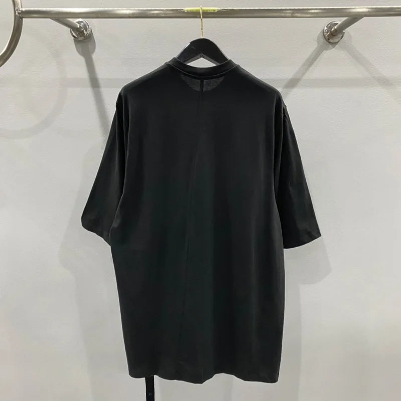 HKSH Spring Summer New Men's Tide Streetwear Cotton Solid Color Loose RO Style Short Sleeves Large Tees Chic Dark T-shirt HK2008