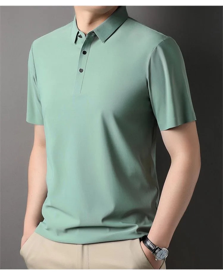 Ice Silk Short‑Sleeve Polo Shirt
