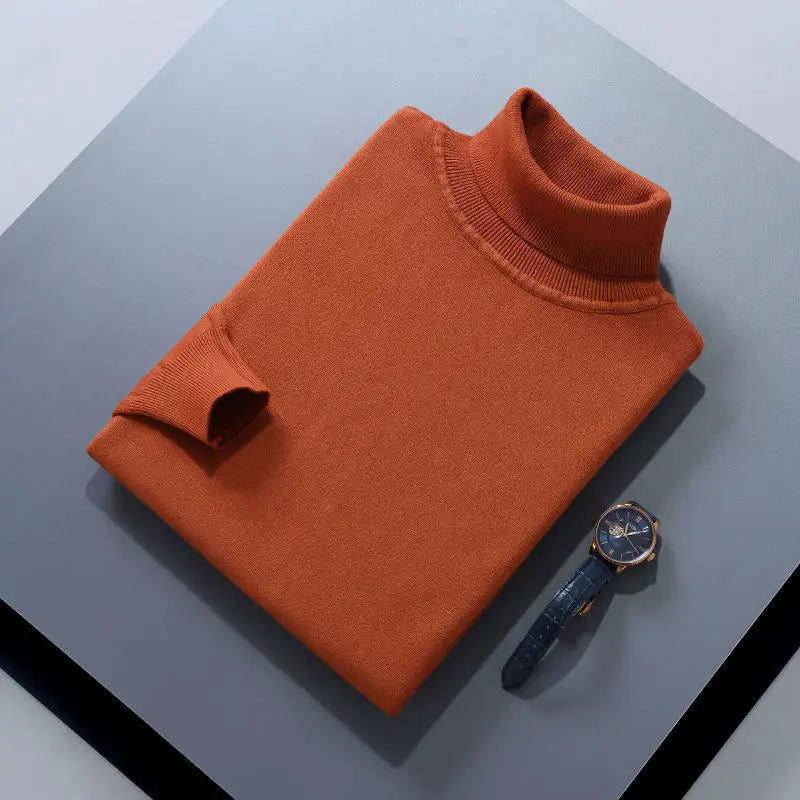 Men’s Cashmere‑Cotton Turtleneck Sweater