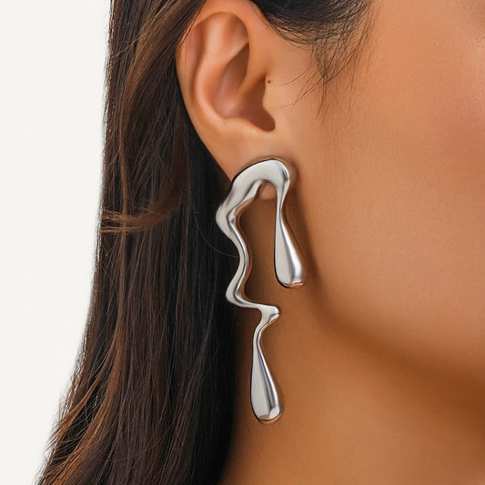 6 Colors Vintage Irregular Water Drop Earrings for Women Fashion Statement Goth Geometric Piercing Earring Jewelry Accessories