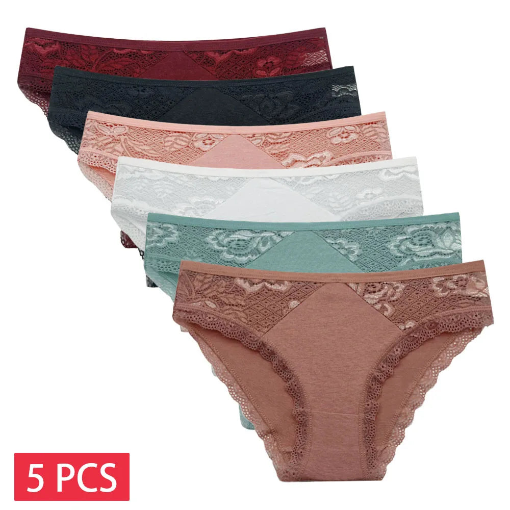 5‑Pack Lace Floral Panties