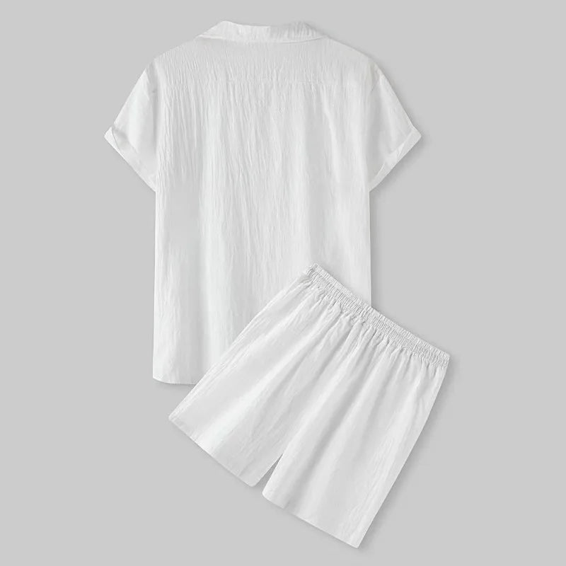 Lapel Short‑Sleeve Shirt & Shorts