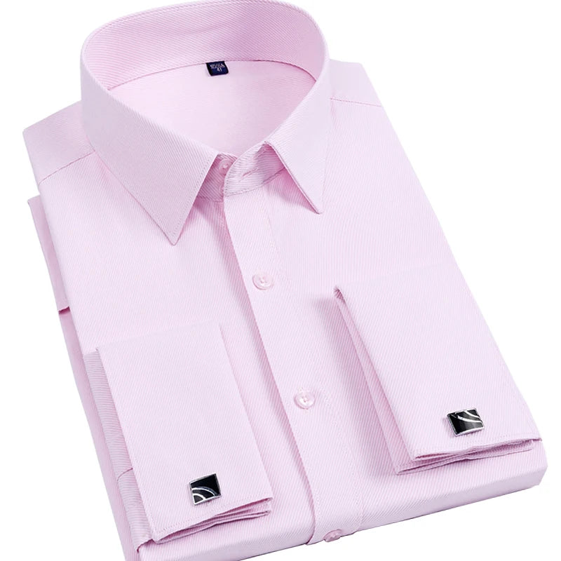 Slim‑Fit French Cuff Tuxedo Dress Shirt