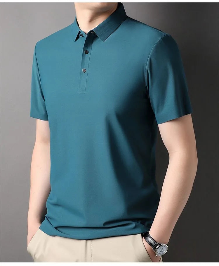 Ice Silk Short‑Sleeve Polo Shirt