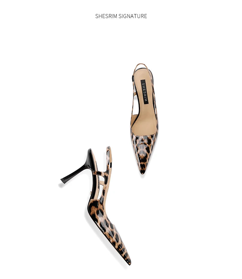 French style exquisite leopard print high heels, feminine and high-end high heels, 2025 four season new slim heel sandals