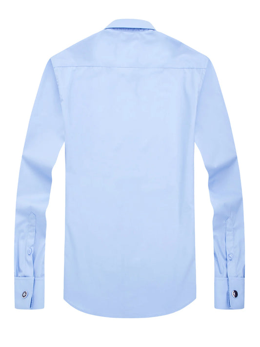 Men’s French Cufflink Slim‑Fit Business Shirt