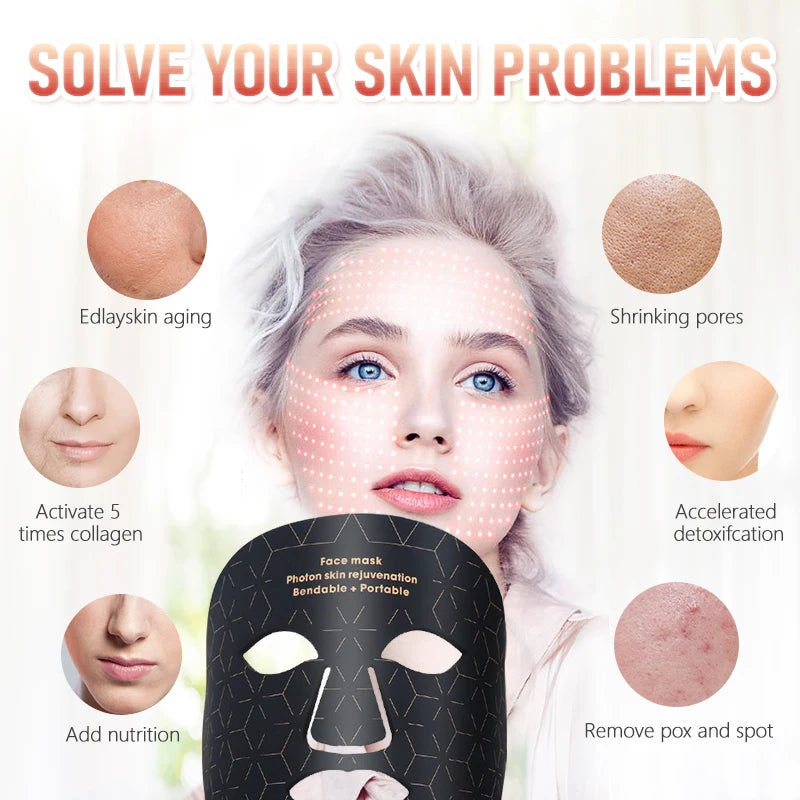 Photon Facial Mask Beauty Instrument – Home Skin Rejuvenation & Light Therapy Spectrometer Device