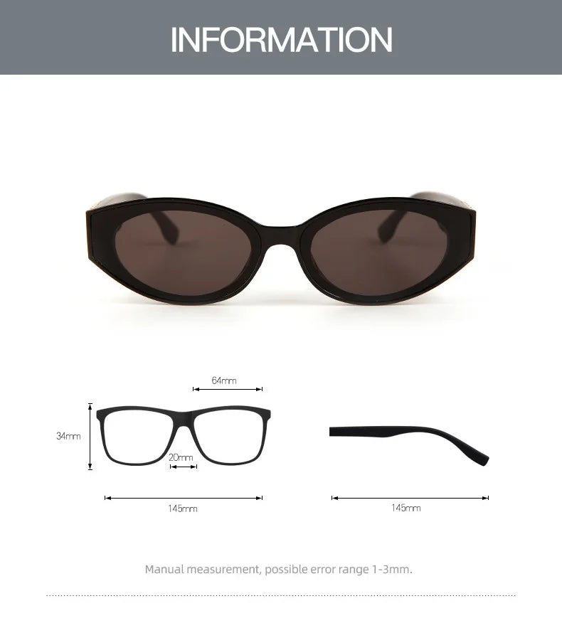 Glamour Fashion Luxury Oval Sunglasses