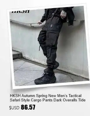 HKSH Spring Summer New Men's Tide Streetwear Cotton Solid Color Loose RO Style Short Sleeves Large Tees Chic Dark T-shirt HK2008