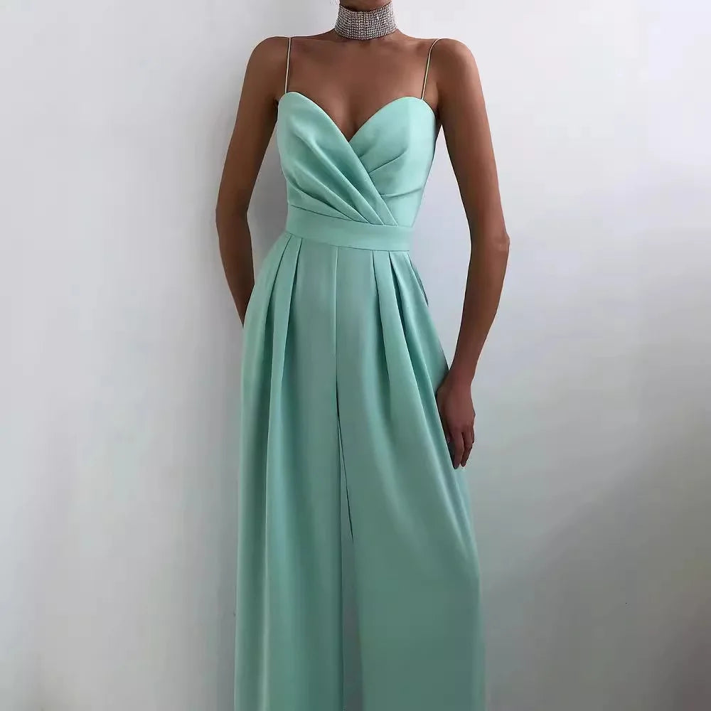 Jumpsuit Suspender Waist Straight Mopping Floor Minimalist Spring and Summer New Jumpsuit Women